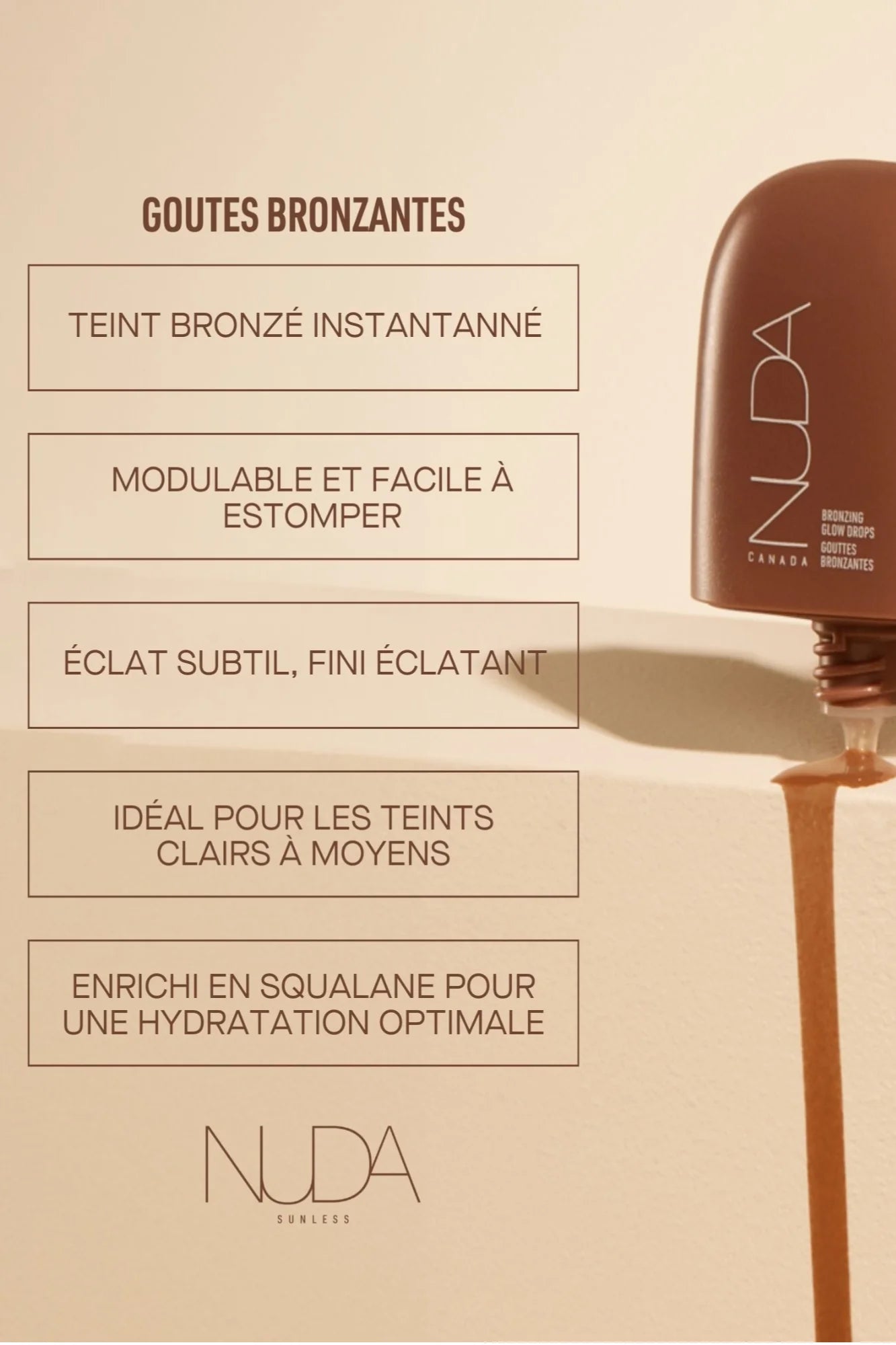 Gouttes bronzantes Nuda